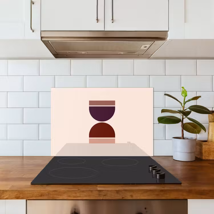 Spatscherm keuken - Zandloper - Symmetrisch - Rood - Paars — 6