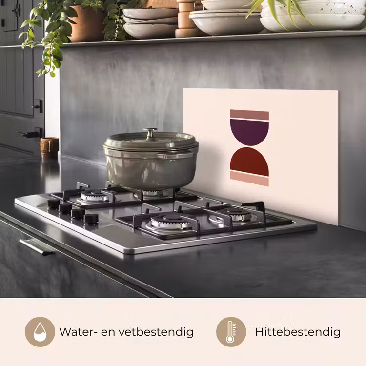 Spatscherm keuken - Zandloper - Symmetrisch - Rood - Paars — 7