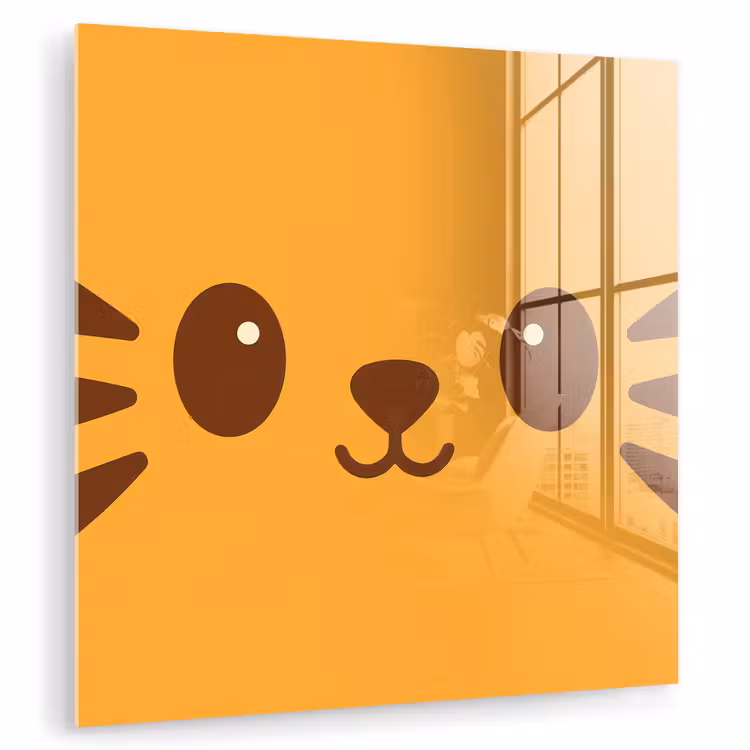 Glas schilderij - Kattengezicht met Snorharen — 1