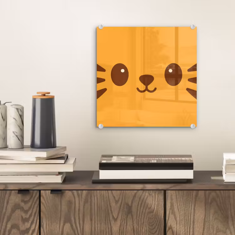 Glas schilderij - Kattengezicht met Snorharen — 2