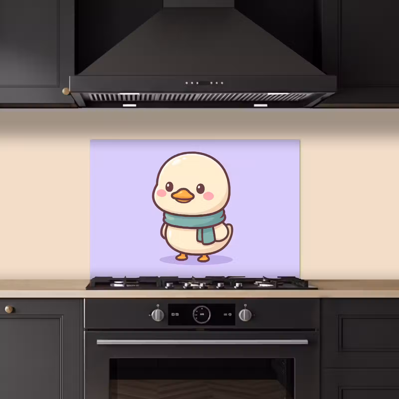 Spatscherm keuken - Eend - Sjaal - Paars — 1
