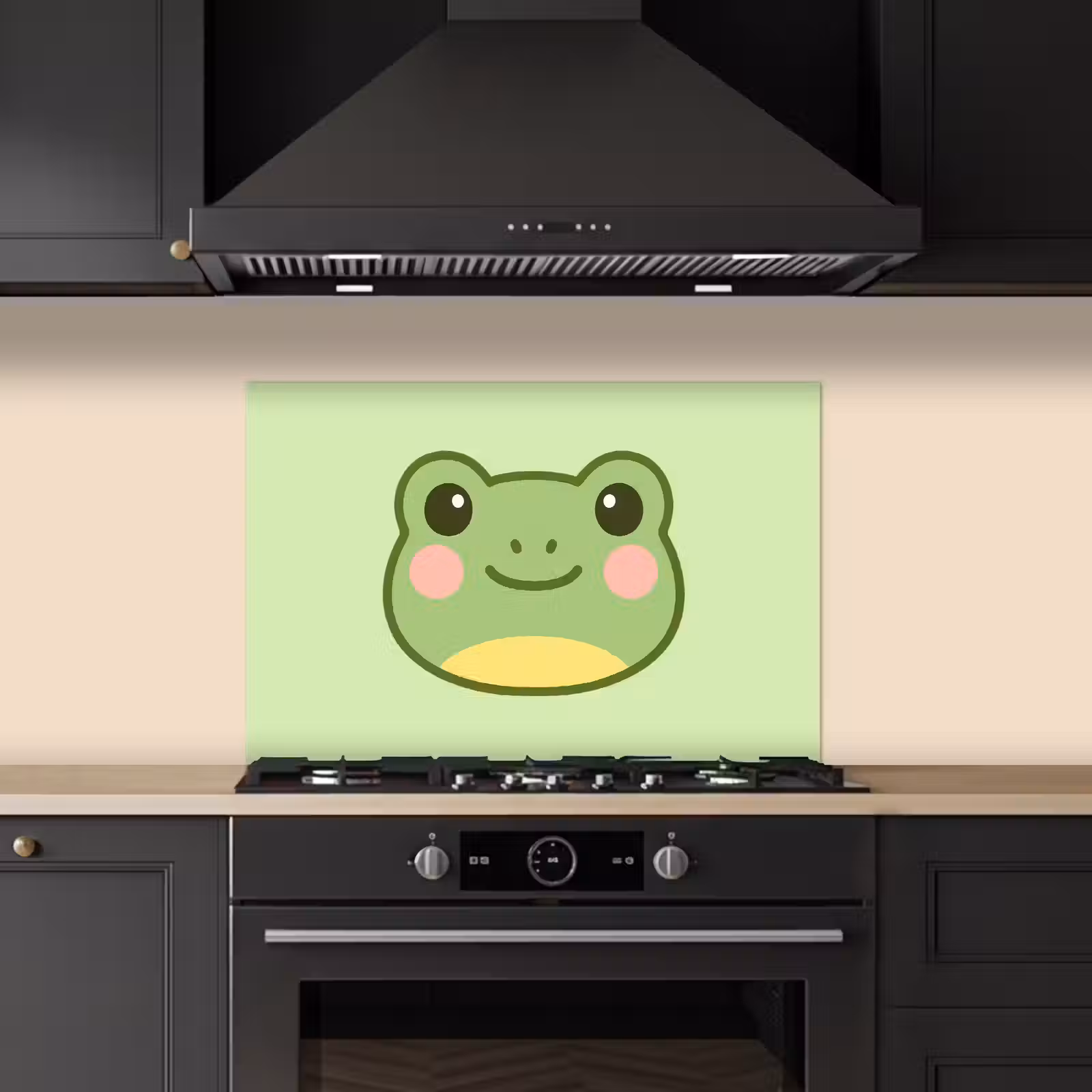 Spatscherm keuken - Kikker - Groen - Vriendelijkheid — 1