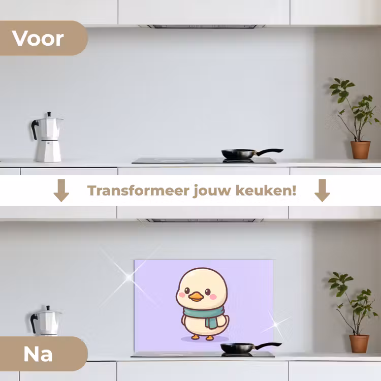 Spatscherm keuken - Eend - Sjaal - Paars — 2
