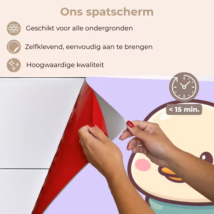 Spatscherm keuken - Eend - Sjaal - Paars — 3