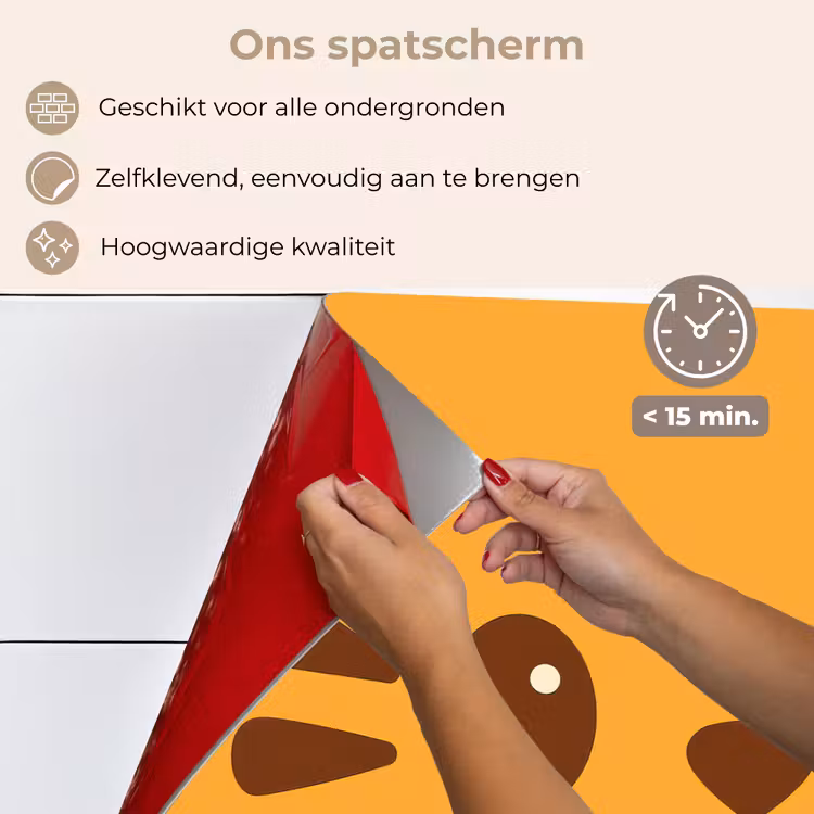 Spatscherm keuken - Kat - Simplistisch - Oranje - Vrolijk — 3