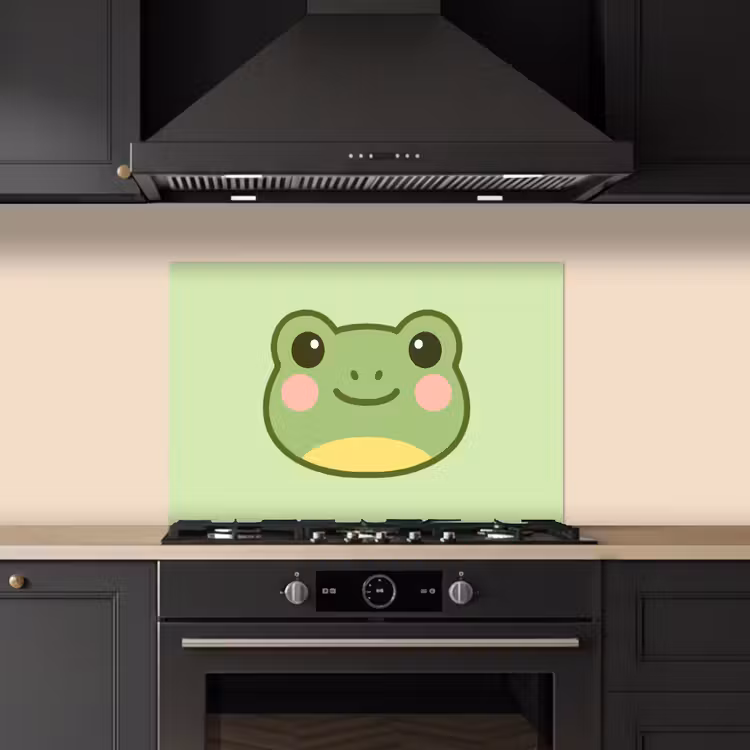 Spatscherm keuken - Kikker - Groen - Vriendelijkheid — 1