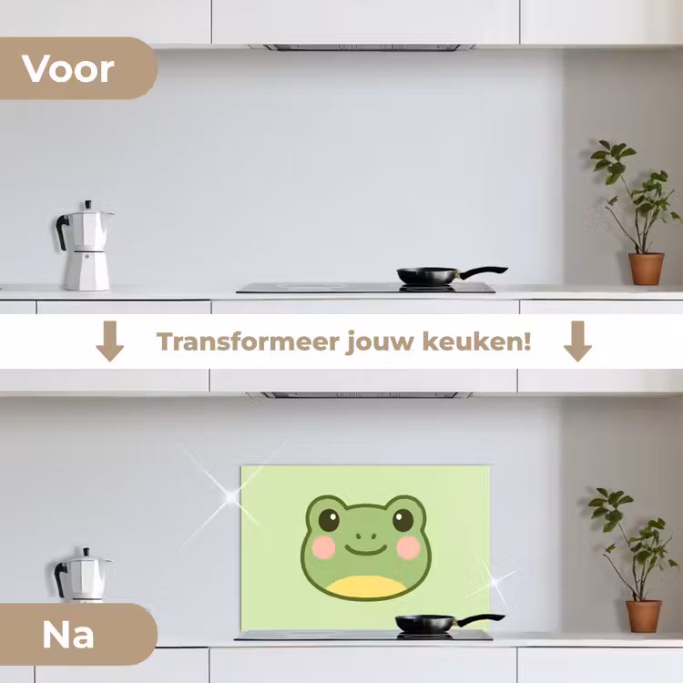 Spatscherm keuken - Kikker - Groen - Vriendelijkheid — 2