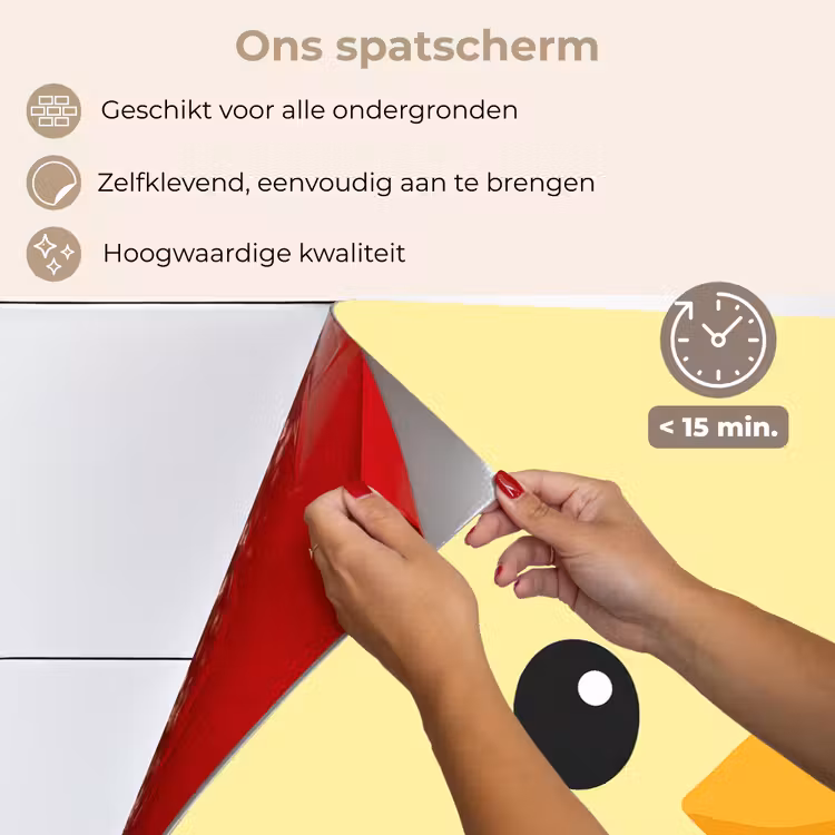 Spatscherm keuken - Kuiken - Vrolijk - Geel - Minimalistisch — 3