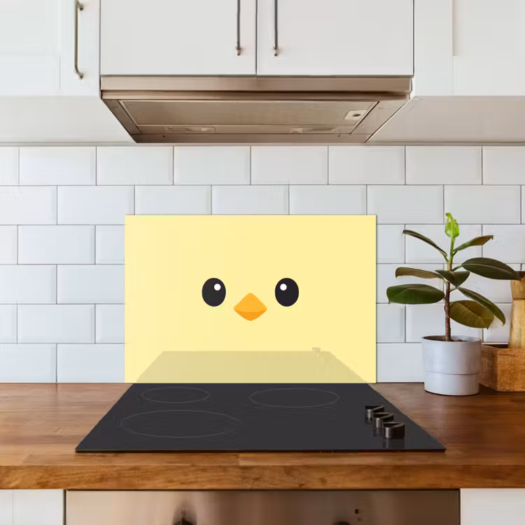 Spatscherm keuken - Kuiken - Vrolijk - Geel - Minimalistisch — 5