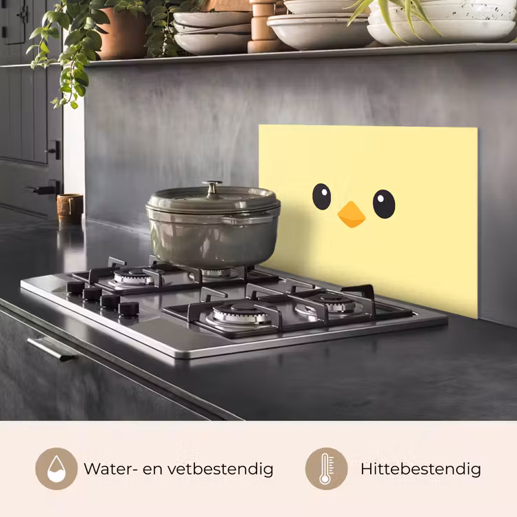 Spatscherm keuken - Kuiken - Vrolijk - Geel - Minimalistisch — 6