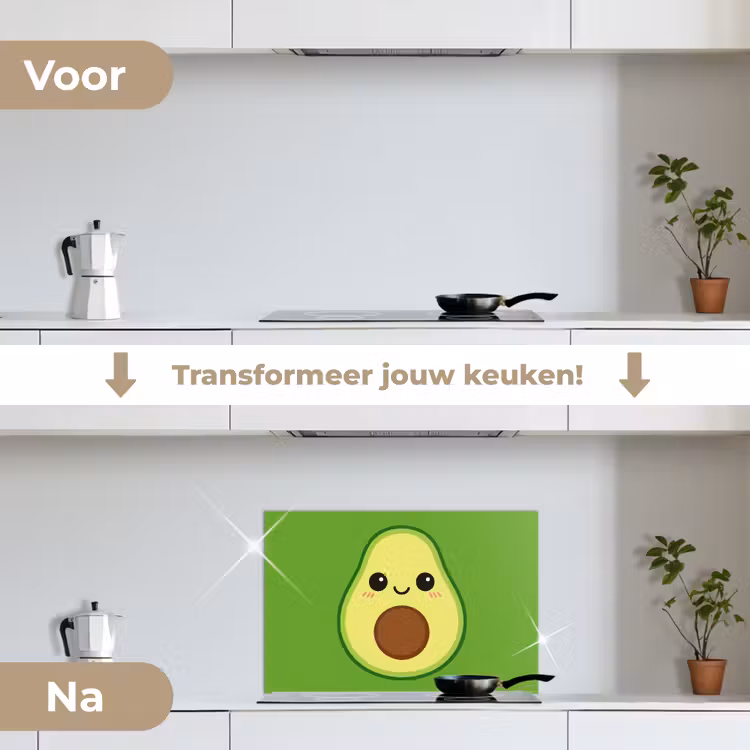 Spatscherm keuken - Avocado - Groen - Speels — 2