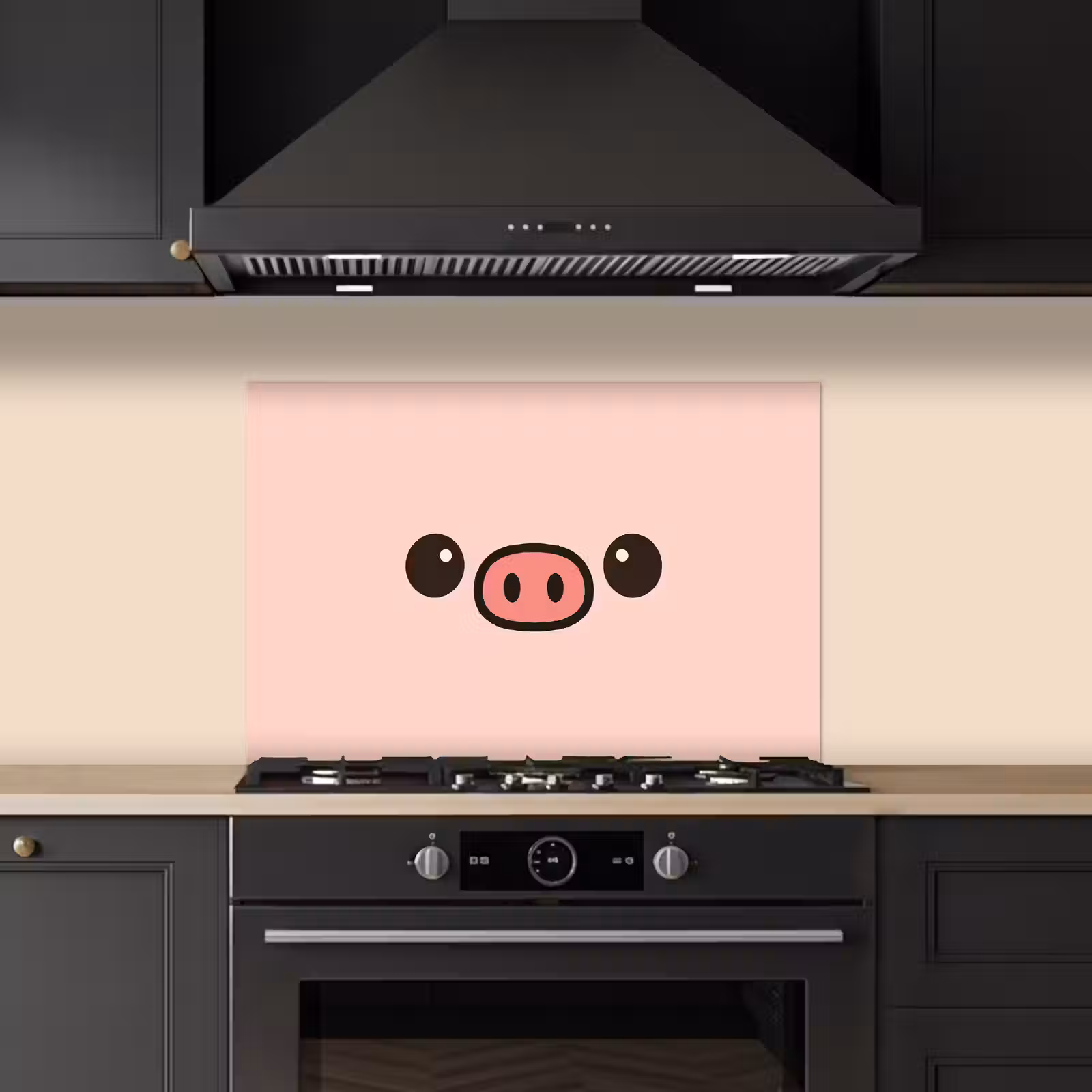 Spatscherm keuken - Varken - Roze - Minimalistisch — 1