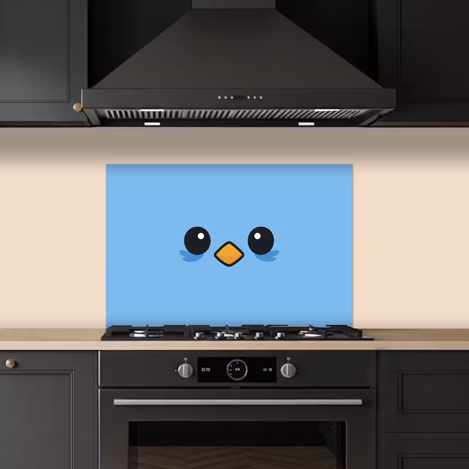 Spatscherm keuken - Vogel - Blauw - Eenvoudig — 1