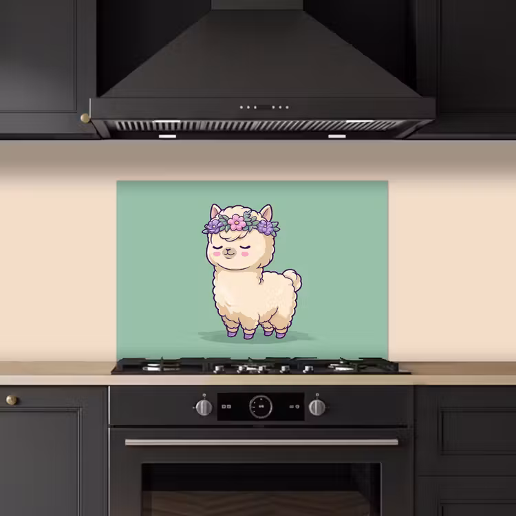 Spatscherm keuken - Alpaca - Groen - Bloemendiadeem — 1