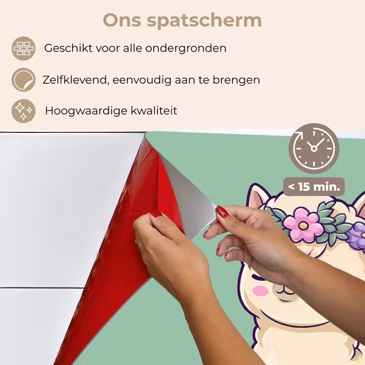 Spatscherm keuken - Alpaca - Groen - Bloemendiadeem — 3