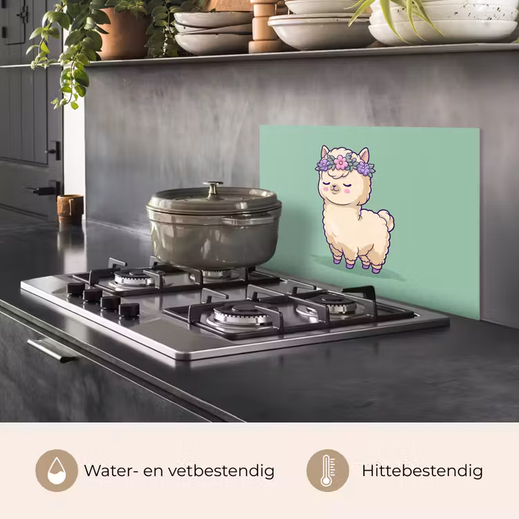 Spatscherm keuken - Alpaca - Groen - Bloemendiadeem — 6