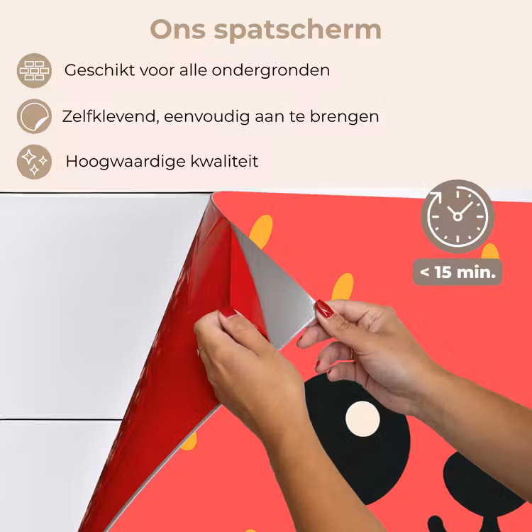 Spatscherm keuken - Kat - Aardbei - Cartoon — 3