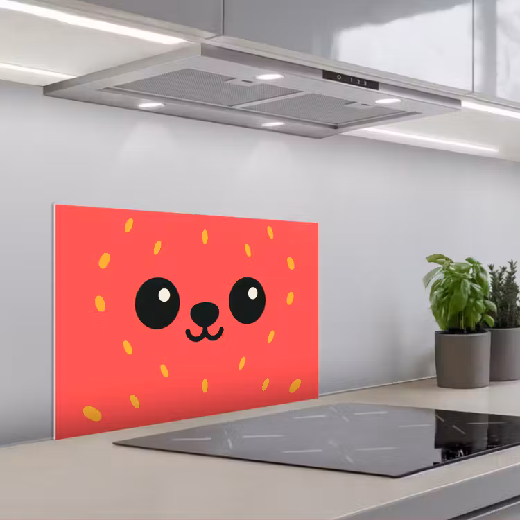 Spatscherm keuken - Kat - Aardbei - Cartoon — 4