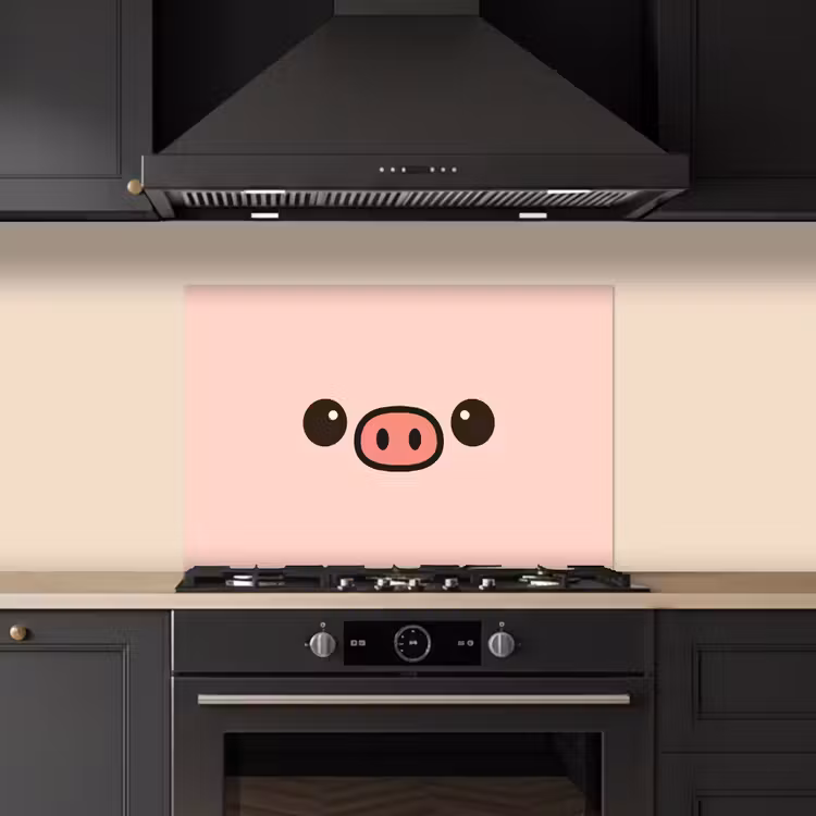Spatscherm keuken - Varken - Roze - Minimalistisch — 1