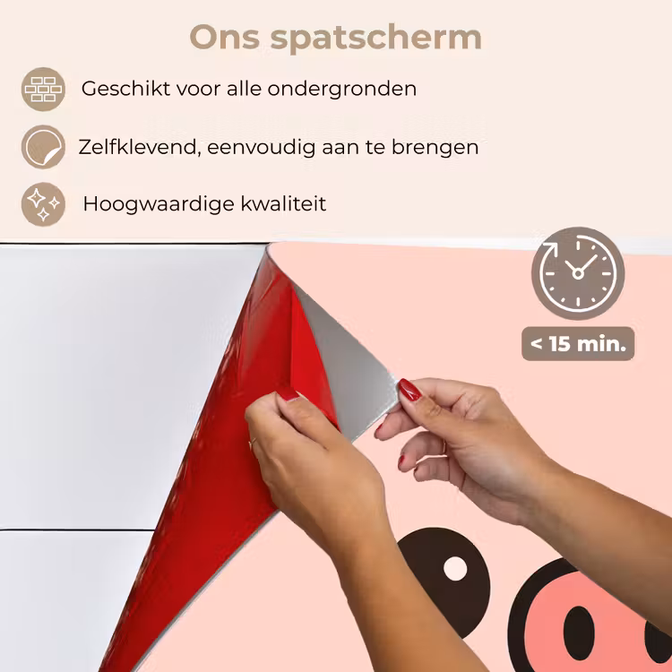 Spatscherm keuken - Varken - Roze - Minimalistisch — 3