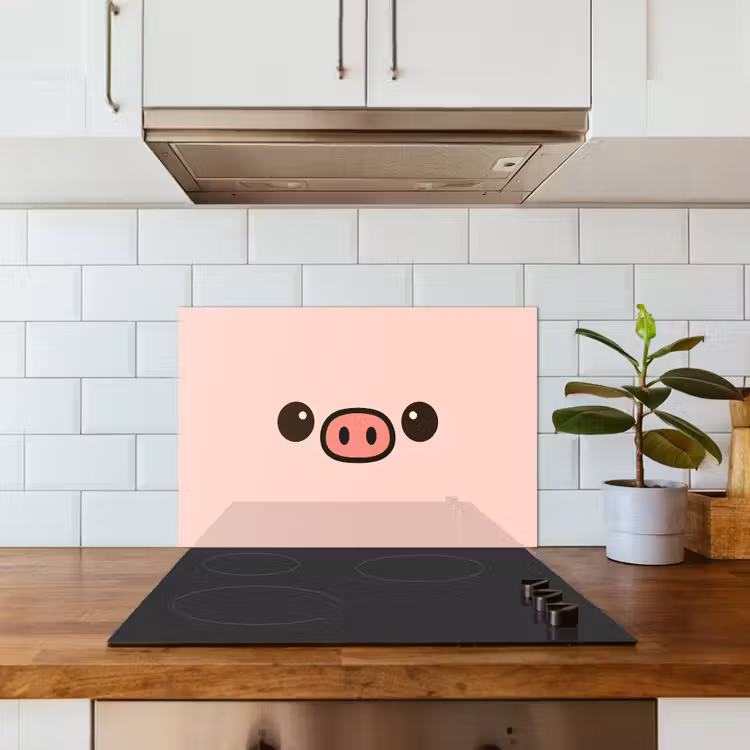 Spatscherm keuken - Varken - Roze - Minimalistisch — 5