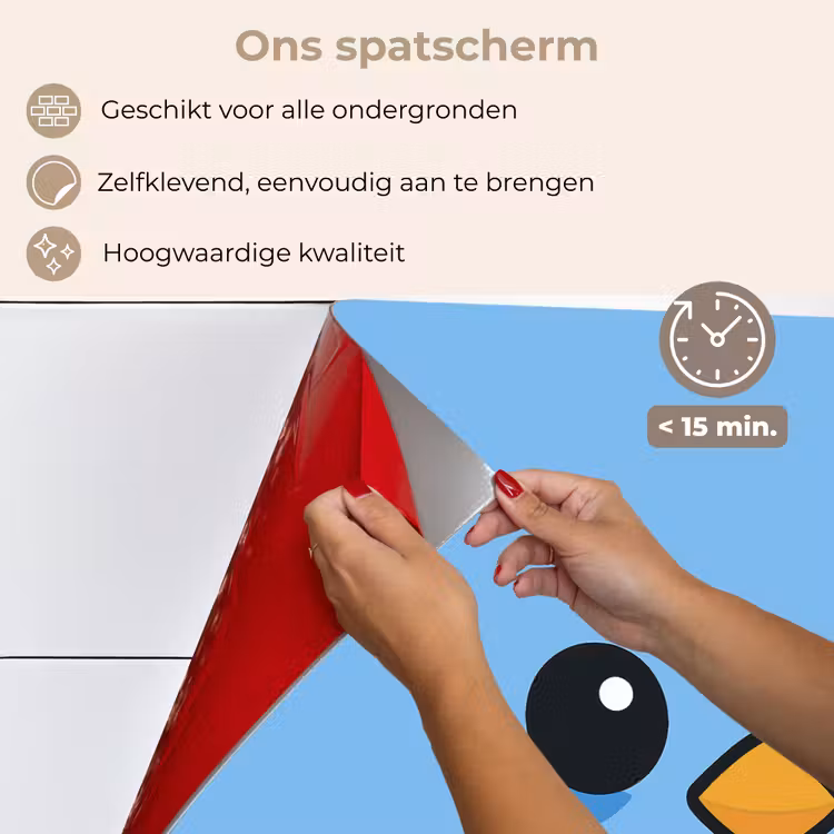 Spatscherm keuken - Vogel - Blauw - Eenvoudig — 3