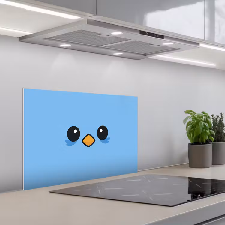 Spatscherm keuken - Vogel - Blauw - Eenvoudig — 4