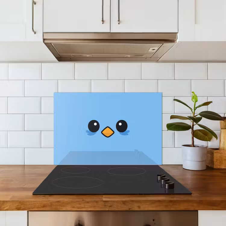 Spatscherm keuken - Vogel - Blauw - Eenvoudig — 5