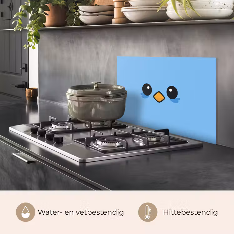 Spatscherm keuken - Vogel - Blauw - Eenvoudig — 6