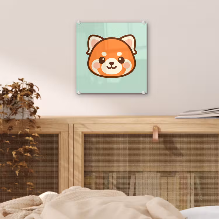 Glas schilderij - Rode Panda Cartoon — 5