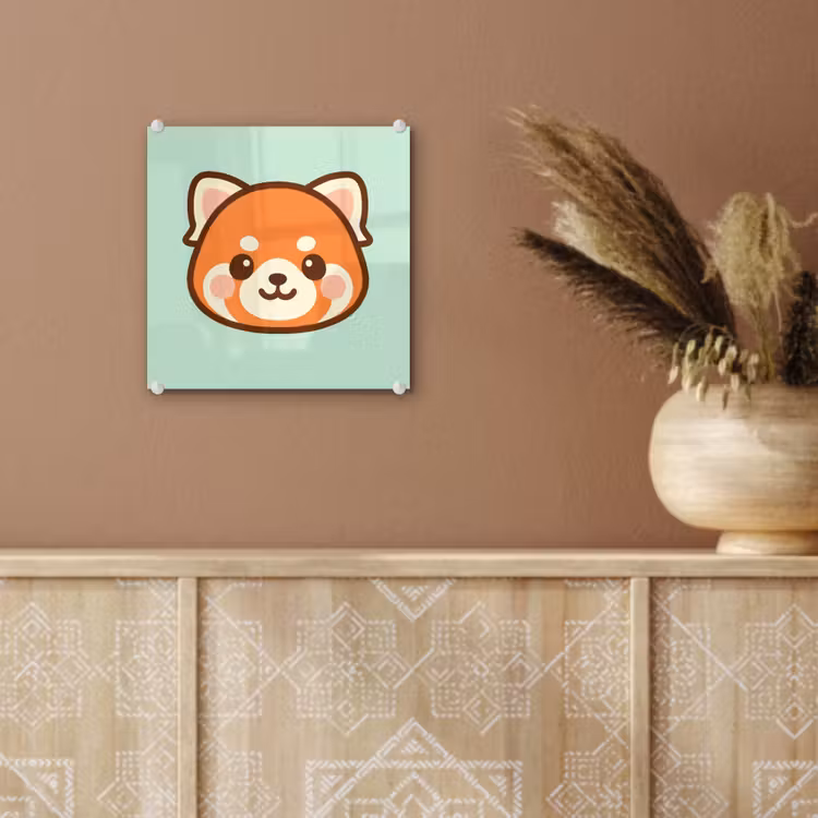 Glas schilderij - Rode Panda Cartoon — 6