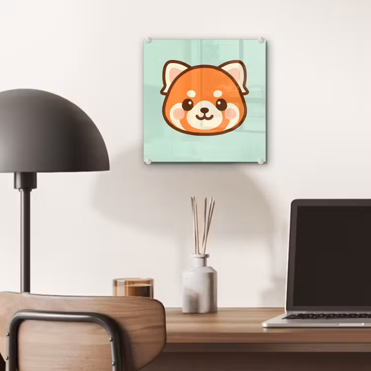 Glas schilderij - Rode Panda Cartoon — 7