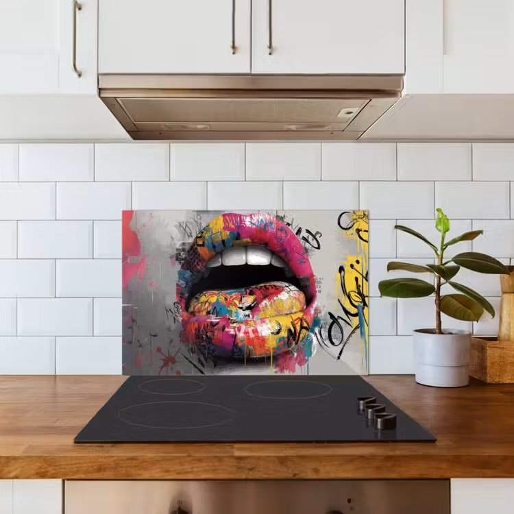 Spatscherm keuken - Lippen - Graffiti - Expressief — 6