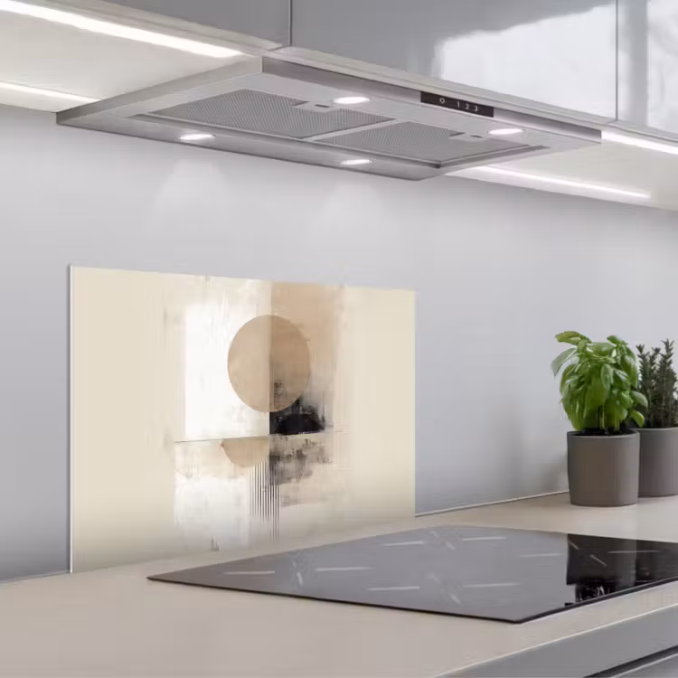 Spatscherm keuken - Cirkel - Compositie - Diepte - Beige — 5