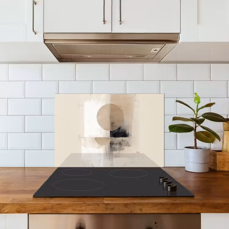 Spatscherm keuken - Cirkel - Compositie - Diepte - Beige — 6