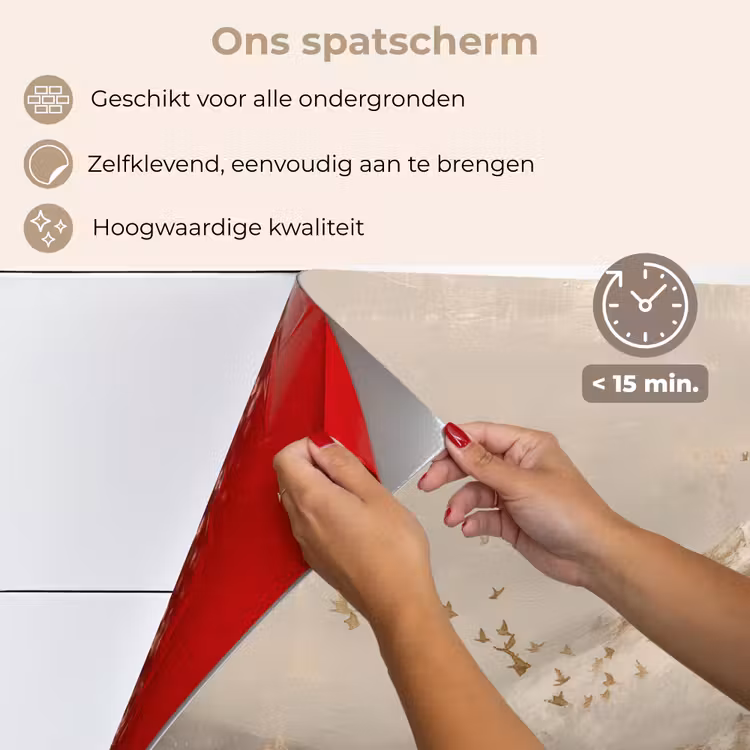 Spatscherm keuken - Berglandschap - Mist - Penseelstreken — 4