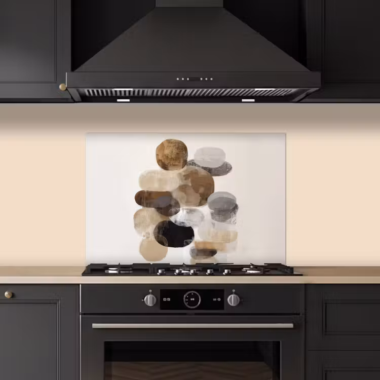 Spatscherm keuken - Ovaal - Kleurvlakken - Penseelstreken — 2