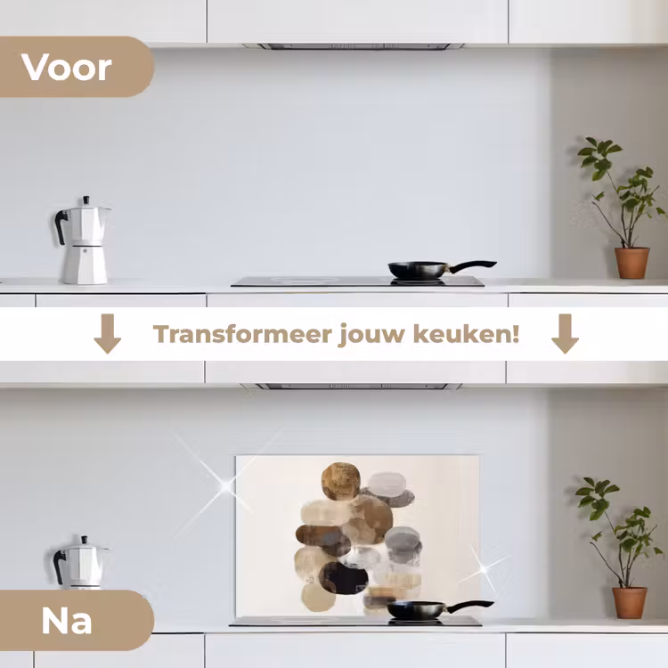 Spatscherm keuken - Ovaal - Kleurvlakken - Penseelstreken — 3