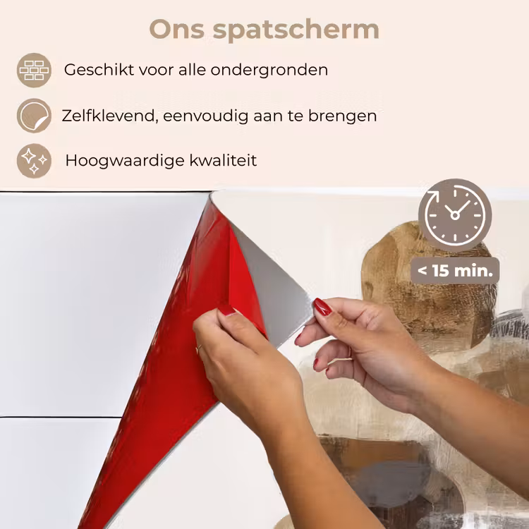 Spatscherm keuken - Ovaal - Kleurvlakken - Penseelstreken — 4