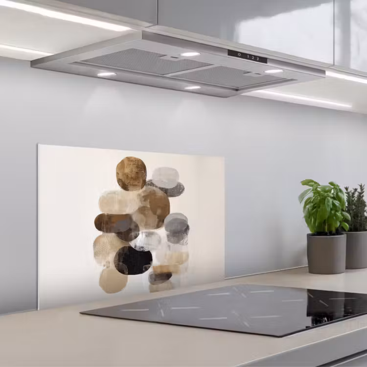 Spatscherm keuken - Ovaal - Kleurvlakken - Penseelstreken — 5