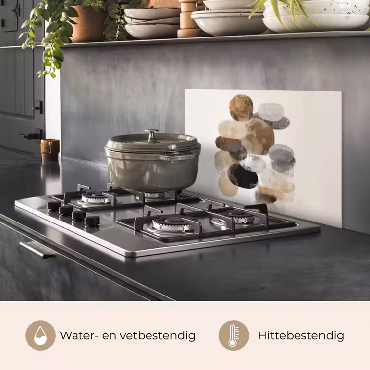 Spatscherm keuken - Ovaal - Kleurvlakken - Penseelstreken — 7