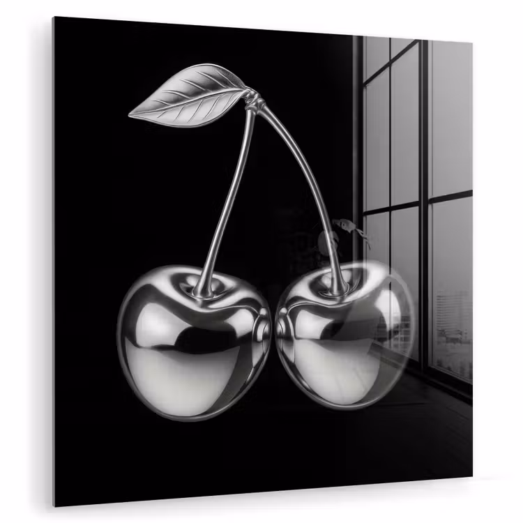 Glas schilderij - Kers - Luxueus - Metallic — 1