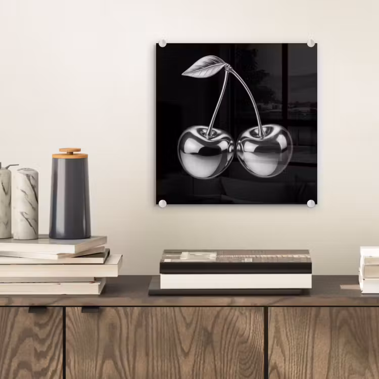 Glas schilderij - Kers - Luxueus - Metallic — 2