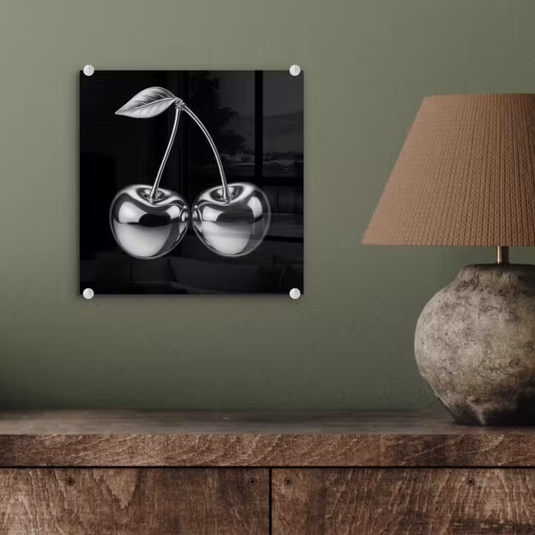 Glas schilderij - Kers - Luxueus - Metallic — 4