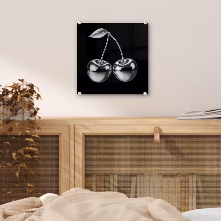 Glas schilderij - Kers - Luxueus - Metallic — 5