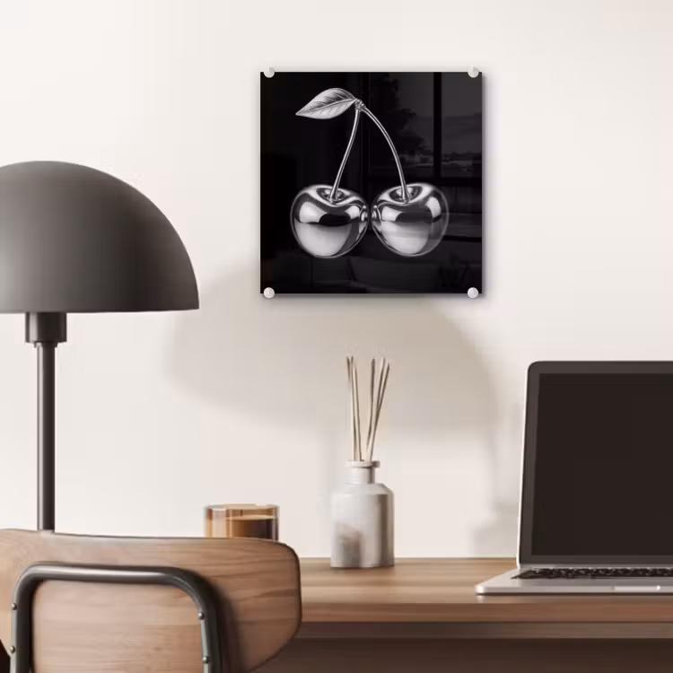 Glas schilderij - Kers - Luxueus - Metallic — 7