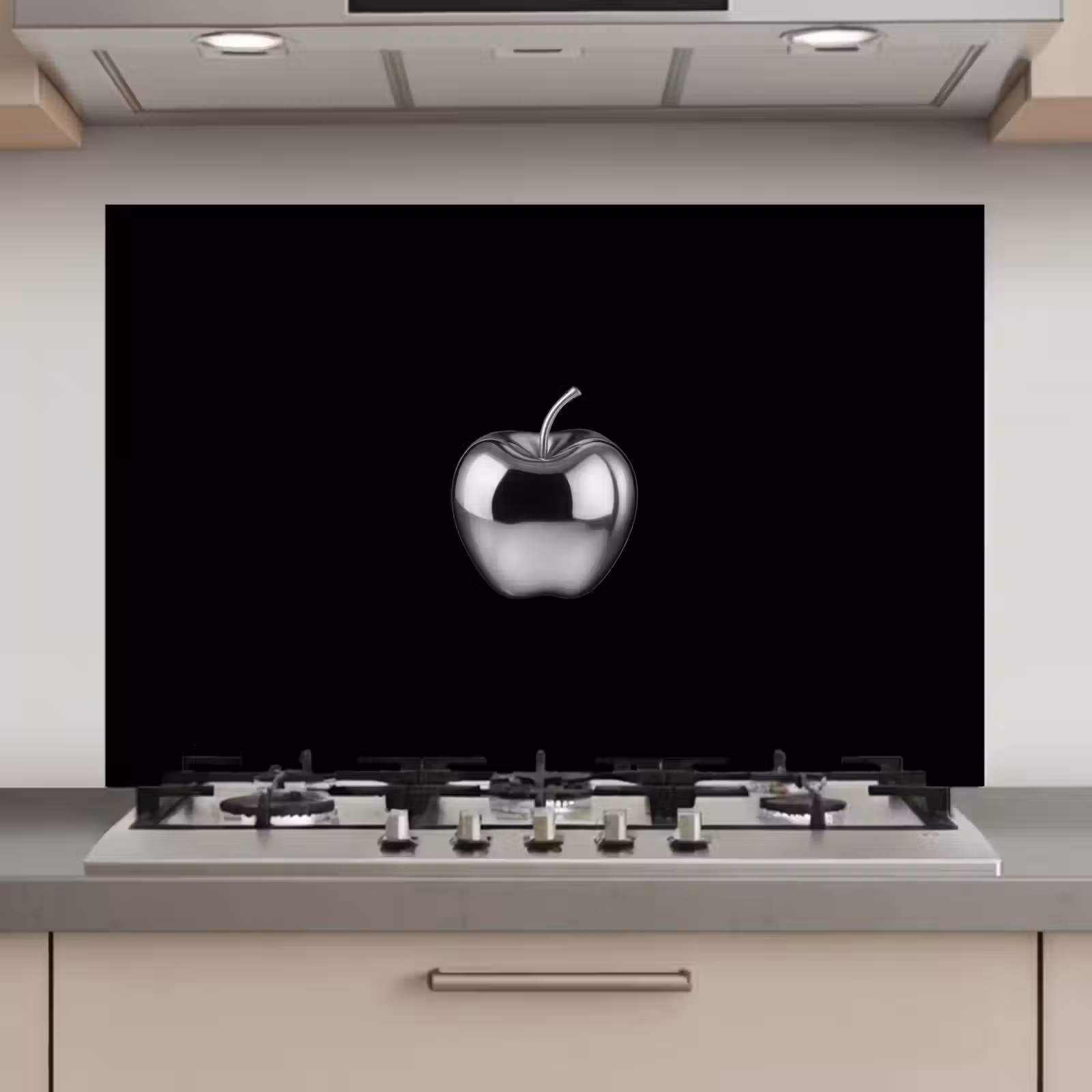 Spatscherm keuken - Appel - Metallic - Symmetrisch — 1