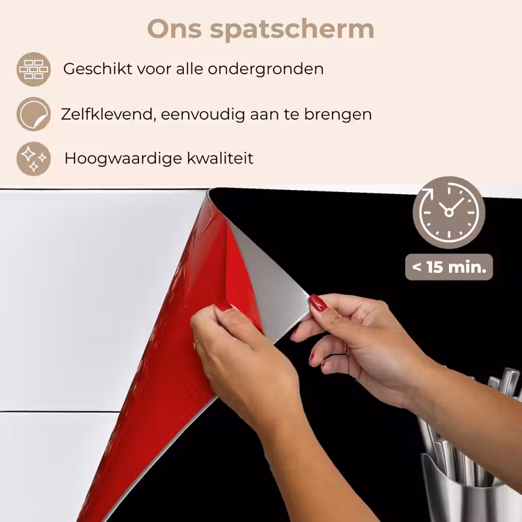 Spatscherm keuken - Frietjes - Futuristisch - Zilver — 4