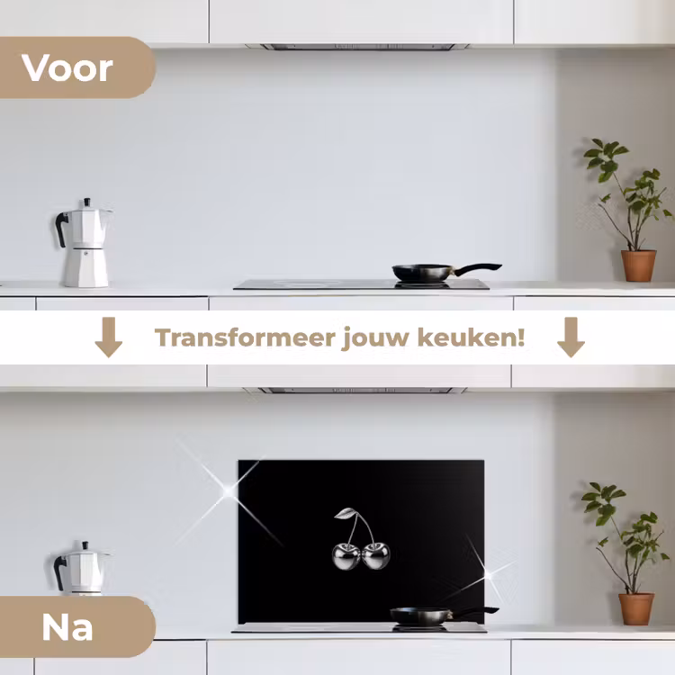 Spatscherm keuken - Kers - Luxueus - Metallic — 3