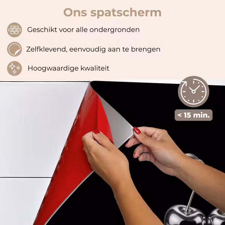 Spatscherm keuken - Kers - Luxueus - Metallic — 4